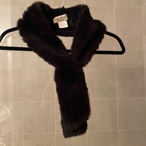 NORDSTROM Faux Black Fur Scarf Wrap